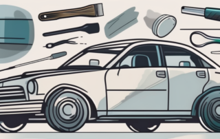 A car with visible paint scratches and dents