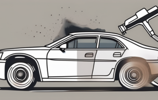 A car partially coated in primer