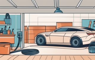 A car being sanded down