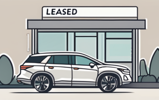 A car with a lease tag