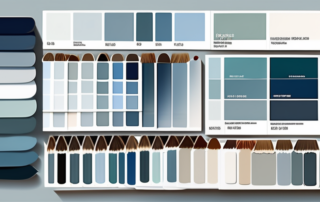 Various shades of blue paint swatches