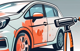 A plastic bumper being painted