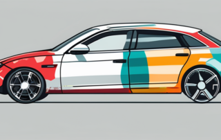 Two cars with different colored tags