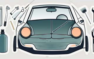 A car windshield with visible cracks and chips