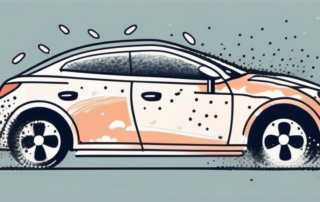 A car with spots of bird droppings on it