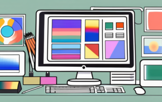 A computer screen displaying a digital color palette