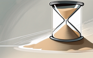 A sand hourglass in the process of sifting sand