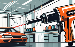 A detailed and professional-looking automotive spray gun