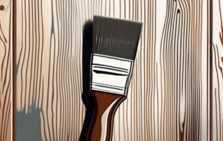 A paintbrush applying a fresh coat of lacquer to a wooden surface