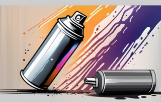 A spray paint can next to a piece of aluminum