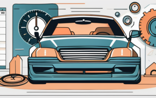 A car with its hood open