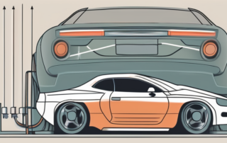 A car with its hood open