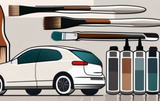 A variety of car paint swatches