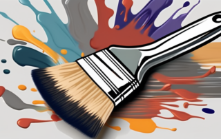 A paintbrush applying a glossy coat of paint to a piece of aluminium