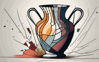 A broken antique vase