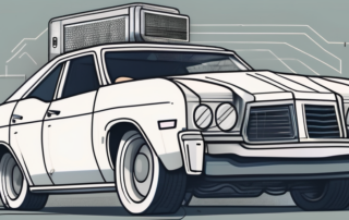 A car with an open hood