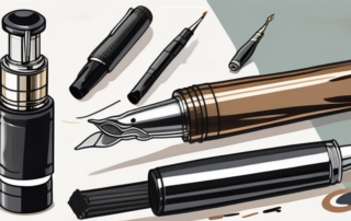A disassembled fountain pen