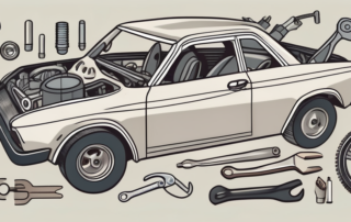 Various car parts laid out neatly