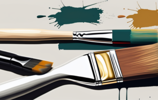 A paintbrush with a dab of paint on it