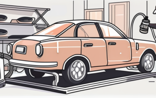 A car undergoing detailing processes