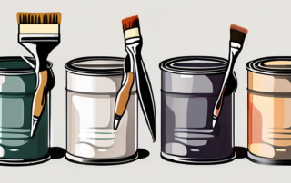 Various paint cans in different colors