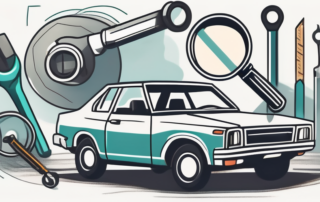 A car with an open hood