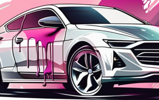 A car in the process of being painted