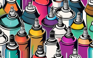 Various spray paint cans in different colors