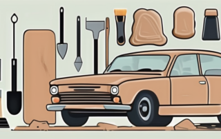 Various types of spatula putty and tools