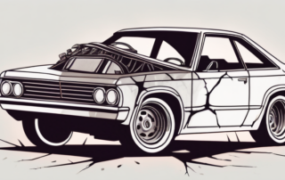 A car with an open hood