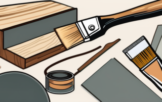 Various woodworking tools such as sandpaper