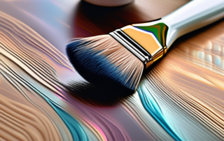 A paintbrush delicately applying a shimmering