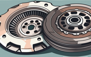 A worn-out clutch part next to a new one