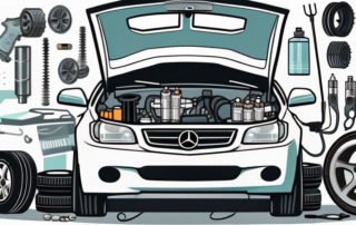 A car with an open hood