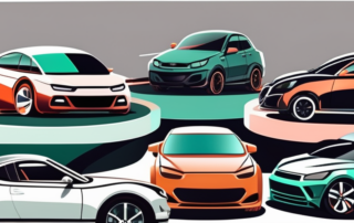 Various cars in different colors and finishes