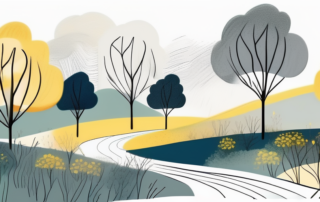 A landscape transitioning from spring to summer