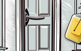 A door with highlighted door seals