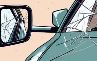 A broken car side mirror