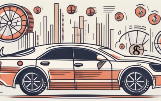 A car with a price tag hanging off it