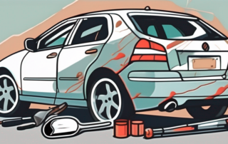 A car with visible paint damage