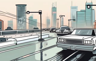 A car driving towards a clean