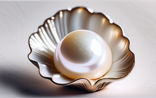 An elegant pearl resting inside an open clam