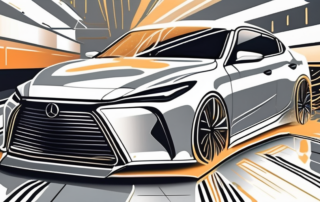 A car being coated with clear lacquer