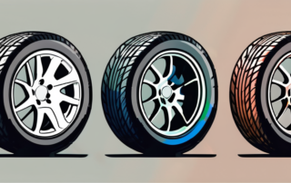 Various car tires in different colors