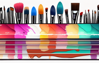 Various art tools such as brushes