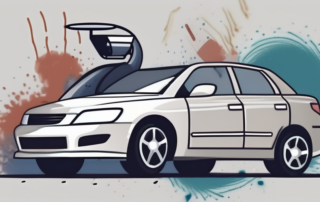 A car with a noticeable paint scratch