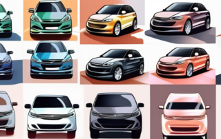 Various types of automobiles with different colors and finishes of car paint