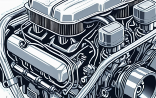A car engine being cleaned with soap and water