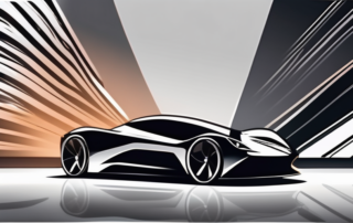 A sleek car with a shiny