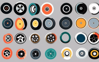 Various car wheels in different stages of being painted